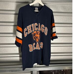 Chicago Bears Logo 7 Jersey Shirt Mens Navy Blue Vintage 90s NFL Streetwear